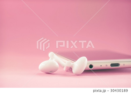 Close up of headphones or ear phones Close up of headphones or ear phones 30430189