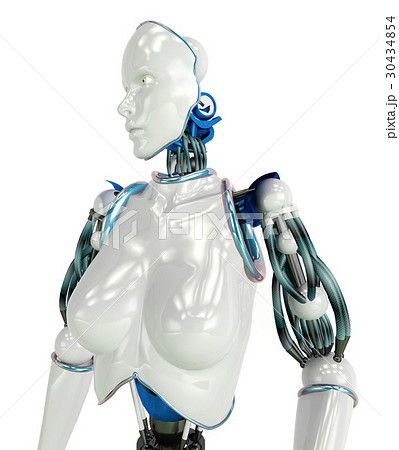 Female humanoid robot on white background 30434854