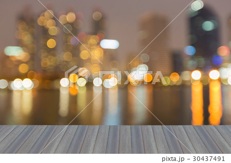 Night blurred bokeh light office building 30437491