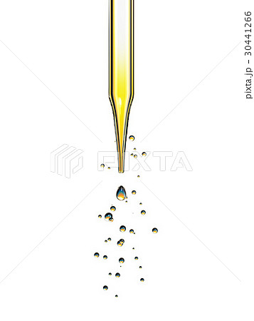 transparent glass pipette with a Golden liquid transparent glass pipette with a Golden liquid 30441266