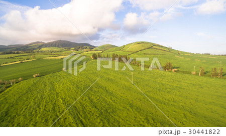 Aerial view of farm fields in the Sao Miguel Aerial view of farm fields in the Sao Miguel 30441822