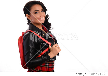 Elegant glamor lady with red bag Elegant glamor lady with red bag 30442155