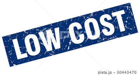 Square Grunge Blue Low Cost Stampのイラスト素材
