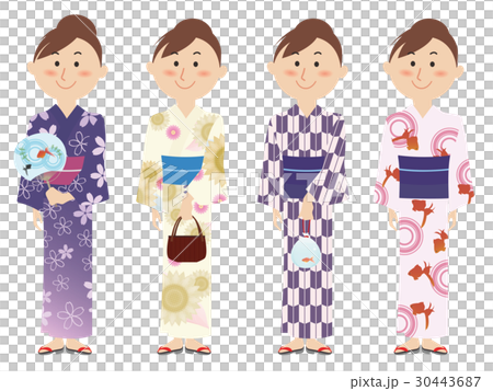 Yukata Appearance - Stock Illustration [30443687] - Pixta