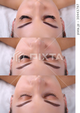 Eyelash Extension Procedure. Comparison of female Eyelash Extension Procedure. Comparison of female 30443797