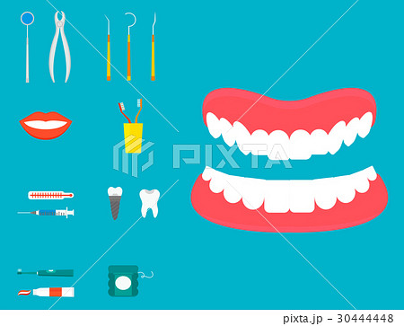 Flat health care dentist medical tools medicine 30444448