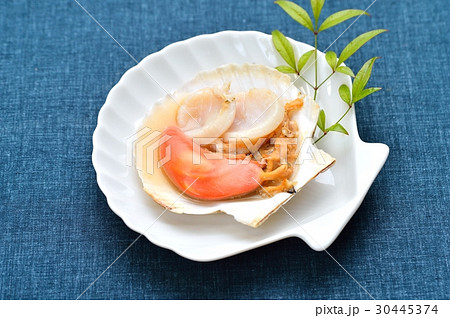 北海道産のほたて、帆立、ホタテの貝焼き、浜焼き、グリル。 30445374