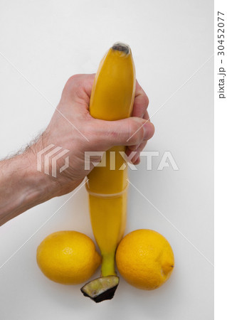 Phallus in condom. Solitary sex, masturbation. 30452077