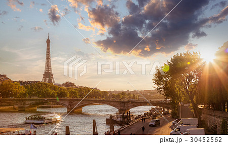Paris,  Eiffel Tower  with sunset in France Paris,  Eiffel Tower  with sunset in France 30452562