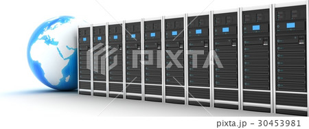 Server row and earth Server row and earth 30453981