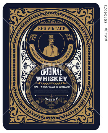 Old Whiskey label with vintage frames Old Whiskey label with vintage frames 30454075