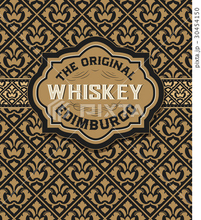 Old Whiskey badge with vintage backgroud Old Whiskey badge with vintage backgroud 30454150