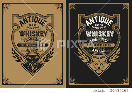 Whiskey label with old frame 30454162