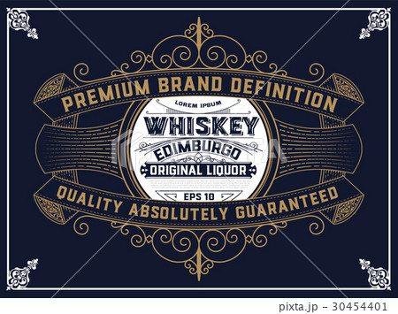 Whiskey label with old frame 30454401