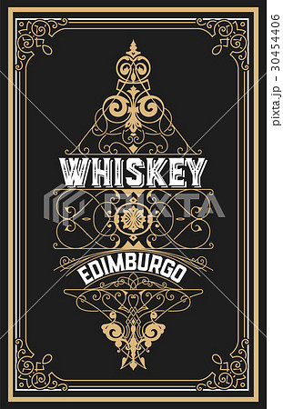 Whiskey label with old frames 30454406