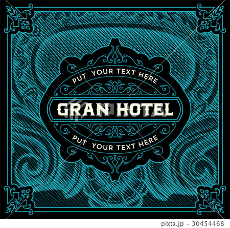 Vintage logo template with baroque background 30454468