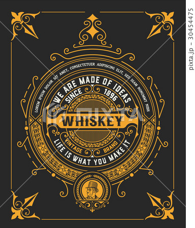 old vintage whiskey label design 30454475