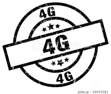 4g round grunge black stamp 30455281