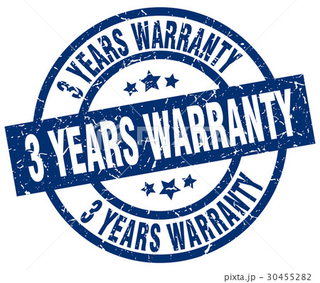 3 years warranty blue round grunge stamp 30455282
