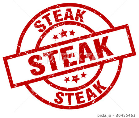 steak round red grunge stamp 30455463