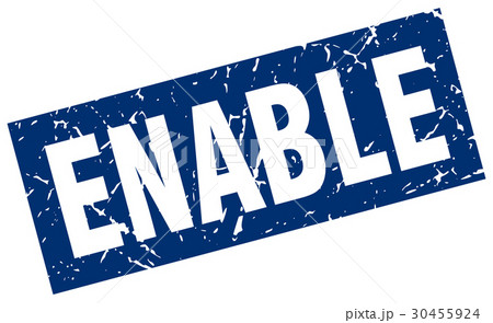 square grunge blue enable stamp 30455924