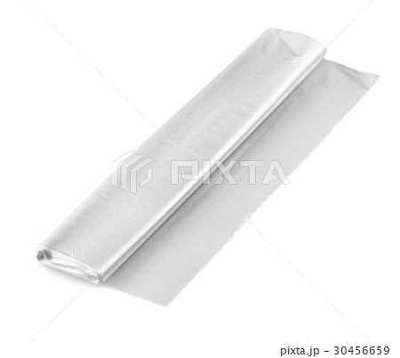Roll of plastic oven cooking bags on white. Roll of plastic oven cooking bags on white. 30456659