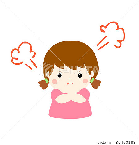 Cute cartoon angry girl character vector. - Stock Illustration [30460188] -  PIXTA