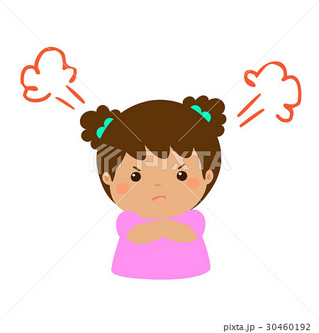 Cute cartoon angry girl character vector. - Stock Illustration [30460192] -  PIXTA