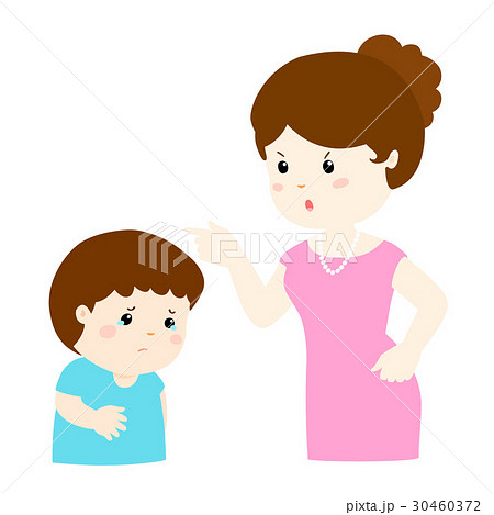 Mother scolds her son cartoon vector. - Stock Illustration [30460372] -  PIXTA
