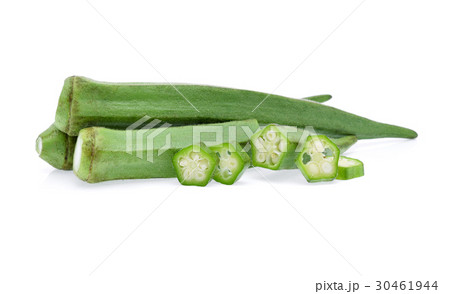 fresh okra isolated on white background 30461944
