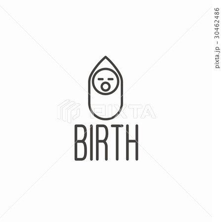 Newborn baby icon in thin line style. 30462486
