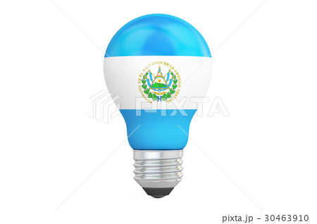 Light bulb with Salvador flag, 3D rendering 30463910