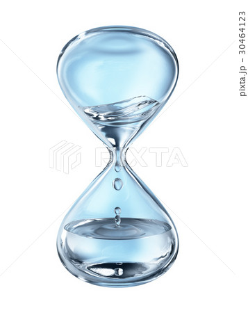 hourglass with dripping water close-up 30464123