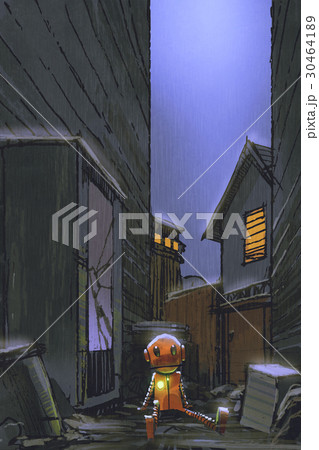 little robot left alone in dirty alley little robot left alone in dirty alley 30464189