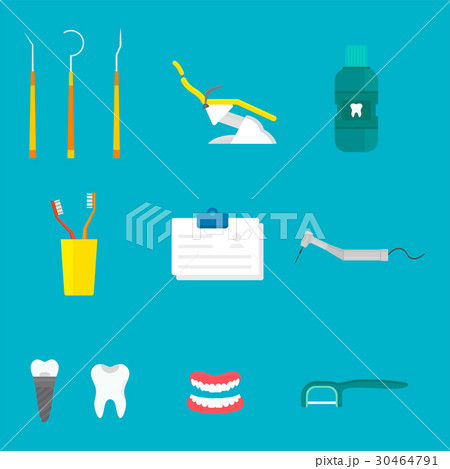 Flat health care dentist medical tools medicine 30464791