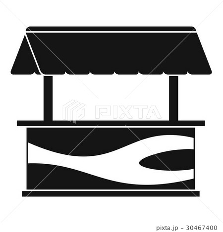 Market stall with awning icon, simple style 30467400