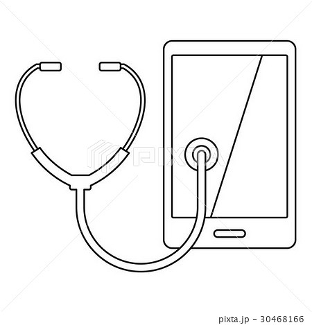 Phone diagnosis icon, outline style 30468166