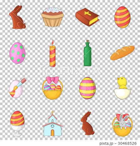 Easter icons set, cartoon style Easter icons set, cartoon style 30468526