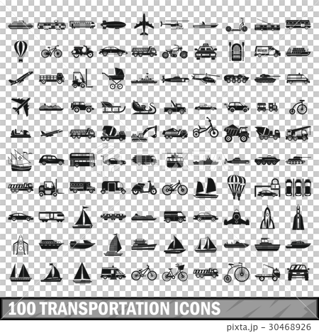 100 transportation icons set in simple style 30468926