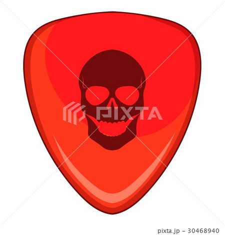 Red guitar pick with a skul icon, cartoon style Red guitar pick with a skul icon, cartoon style 30468940