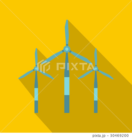 Wind turbine icon, flat style 30469200