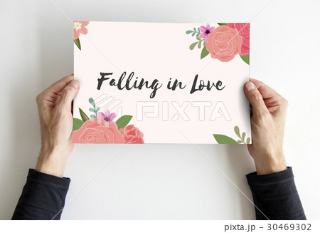 Love Fondness Flower Boarder Card Concept 30469302