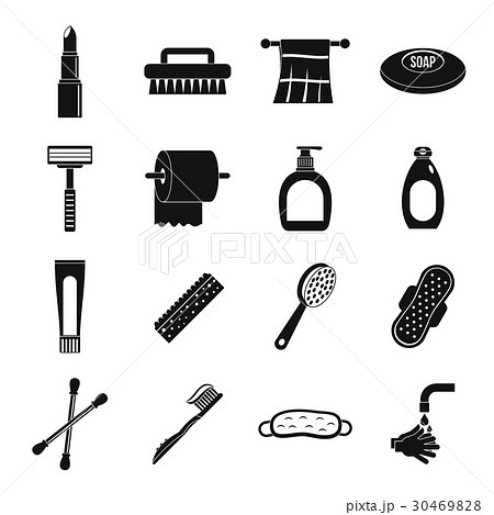 Hygiene tools icons set, simple style Hygiene tools icons set, simple style 30469828