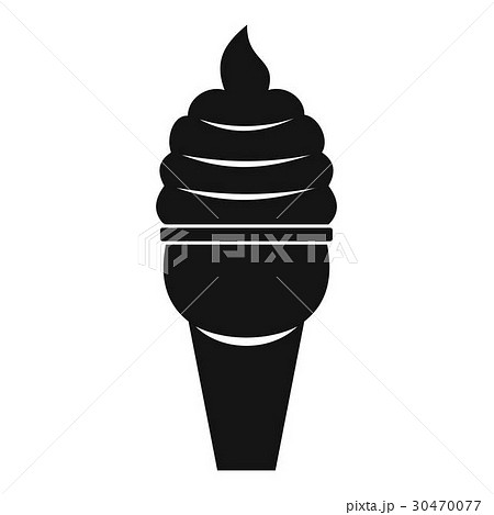 Ice cream in waffle cone icon, simple style 30470077