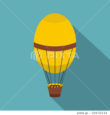Retro hot air balloon icon, flat style Retro hot air balloon icon, flat style 30470234