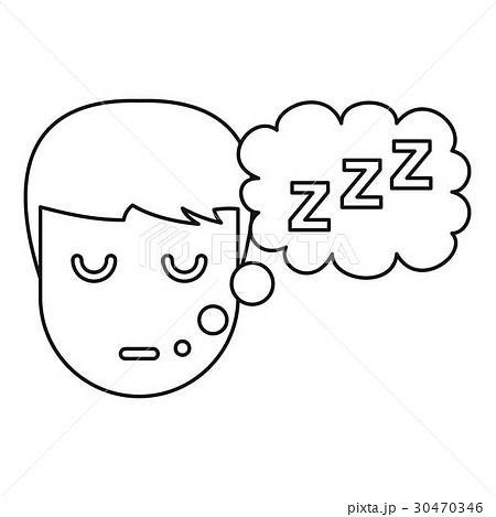 Sleeping boy icon, outline style 30470346