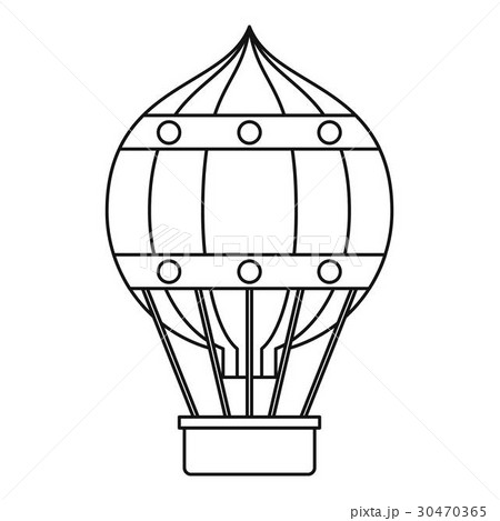 Hot air balloon with gondola basket icon 30470365