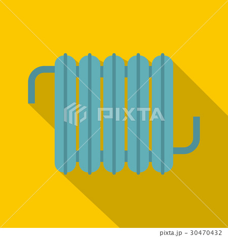 Retro iron central heating battery icon flat style 30470432