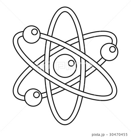 Atom icon, outline style 30470455