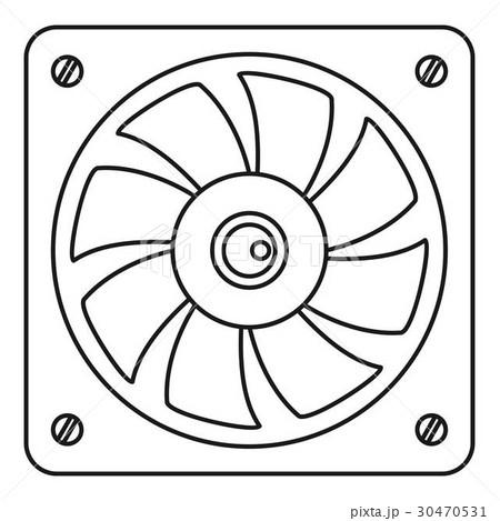 Computer fan cooler icon, outline style 30470531